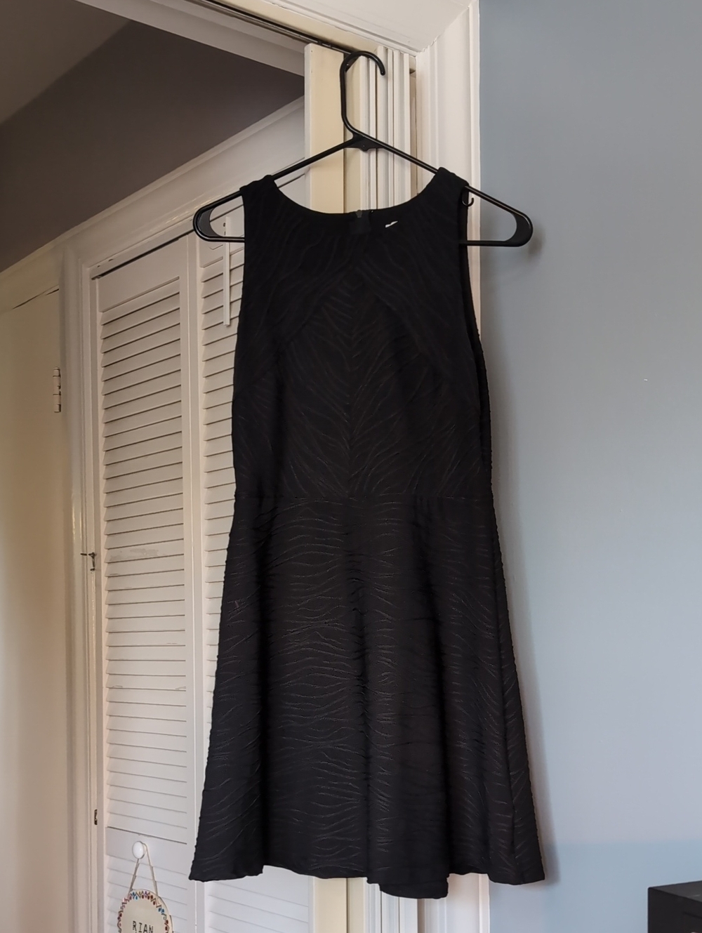 Xhilaration Black Textured Sleeveless A-Line Dress